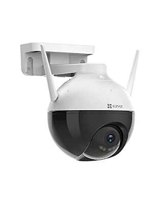 EZVIZ WiFi Cámara Bala de Vigilancia Exterior 1080p PTZ, IP Pan&Tilt Cámara de Seguridad con Visión Nocturna Colorida, IA Integrada con Defensa Activa Luz Estroboscópica, Compatible con Alexa, C8C