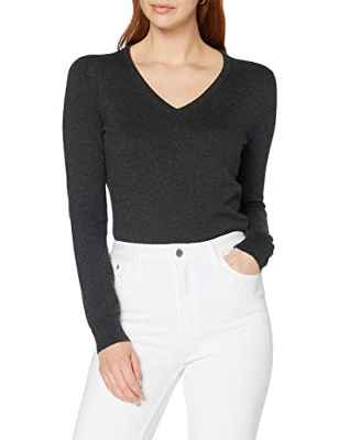 FIND Cotton V, suéter Mujer, Gris (Charcoal Bn85), X-Large