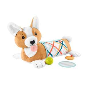Fisher-Price Cojín cachorro 3 en 1 Peluche sensorial con accesorios, juguete para bebé recién nacido