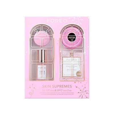 FOREO Skin Supremes BEAR mini + UFO mini 2 | Masajeador facial de microcorrientes y terapia de máscara facial | Terapia de luz led | Regalo de cumpleaños para mujeres | Set regalo para cuidado facial