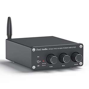 Fosi Audio BT20A Bluetooth 5.0 Rec, Mini Hi-Fi Clase D 2.0CH Amplificador para 100W x 2 con Control de Graves y Agudos.Cupón descuento