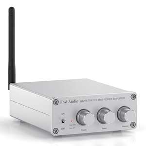 Fosi Audio BT20A-S Amplificador Bluetooth Clase D 2.0 CH Amp para Altavoces pasivos 100W x 2 con Fuente de alimentación de 24V Cupón 5€