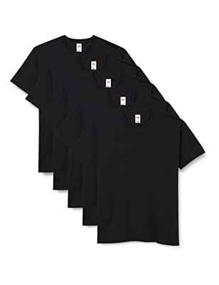 Fruit of the Loom Iconic, Lightweight Ringspun tee, 5 Pack Camiseta, Negro (Black 36), XXXXX-Large (Size:5XL) (Pack de 5) para Hombre