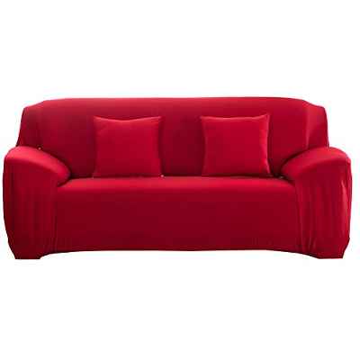 Funda de sofá elástica Antideslizante Funda de sofá elástica de Tejido elástico extraíble Cubierta de sofá Tres plazas Rojo(3 Seater ：190-230cm)