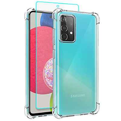 Funda Samsung A52s 5G, Funda A52s 5G Samsung con HD Protector Pantalla, Transparente Suave Anti-Choque TPU Anti-arañazos Silicona para Samsung A52s 5G (Transparente)