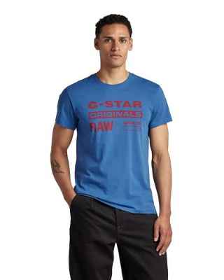 G-Star Etiqueta Original Camiseta, Azul (Retro Blue 336-937), M para Hombre