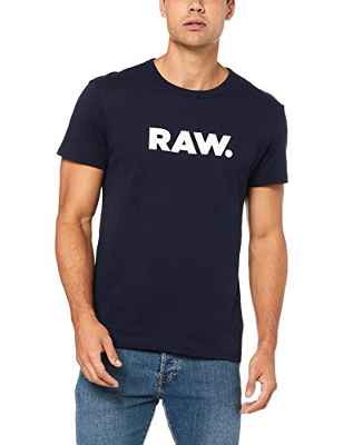 G-STAR RAW Holorn R T S/S Camiseta, Azul (Sartho Blue 6067), Large para Hombre