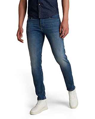 G-STAR RAW Jeans 3301 Slim para Hombre, Azul (vintage medium aged 8968-2965), 34W / 30L