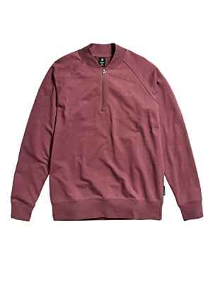 G-Star RAW Lightweight Sweatshirt Bomber Half Zip , Camisetas para Hombre, Púrpura (vineyard wine D22396-D136-D303), XL