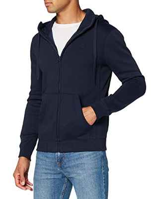 G-STAR RAW Premium Core Hooded Zip Sweat Jersey de Punto, Azul Sartho C235-6067, Large para Hombre