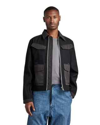 G-Star RAW Short Wool Jacke, Chaquetas para Hombre, Negro (dk black D22002-B965-6484), XL