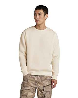 G-STAR RAW Sudadera Premium Core, Sudadera Hombre, Blanco (White Papyrus), M