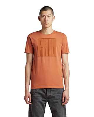G-STAR RAW Typografy Raw Slim Camiseta, Marrón (Autumn Leaf 336-8847), XL para Hombre
