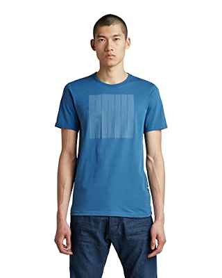 G-Star RAW Typography RAW Slim T-Shirt, Camisetas para Hombre, Azul (retro blue D22380-336-937), L
