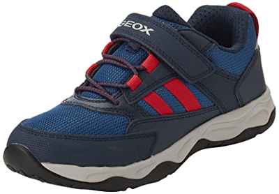 Geox J Calco Boy A, Sneakers para Niño, Multicolor (Navy/Red), 32 EU