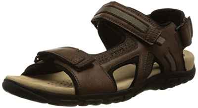 Geox UOMO SANDAL STRADA, Sandalia., para Hombre, (Marrón), 46 EU