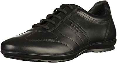 Geox Uomo Symbol B, Zapatos de Cordones Oxford para Hombre, Negro, 45 EU