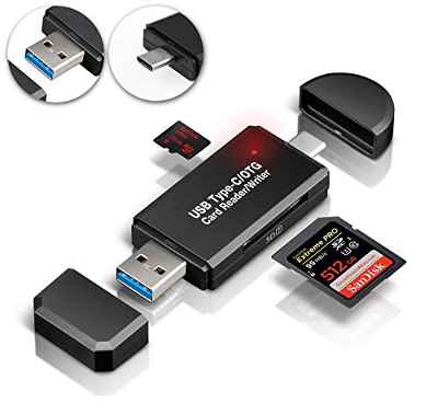 Gibot 3.0 USB Tipo C Micro USB Lector de Tarjetas SD Adaptador USB Lector de Tarjetas Memoria para