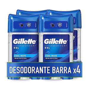 Gillette Clear Gel Antitranspirante Desodorante Cool Wave Para Hombre, 4 x 70 ml