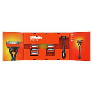 Gillette Fusion 5 Maquinilla de Afeitar Hombre + 6 Cuchillas de Afeitar de Recambio, 1 Maquinilla y 6 Cabezales de Recambio