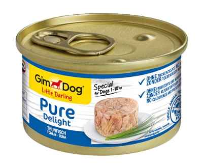 GimDog Pure Delight - Snack para perros rico en proteínas, con carne tierna en deliciosa gelatina - 12 latas (12 x 85 g)