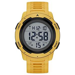 GOLDEN HOUR Reloj Deportivo Digital Impermeable para Hombre, Pantalla Ancha, fácil de Leer, Estilo Militar, con Correa de Goma