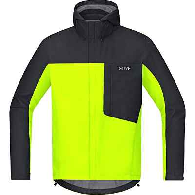 GORE WEAR C3 Chaqueta de hombre con capucha GORE-TEX, L, amarillo neón