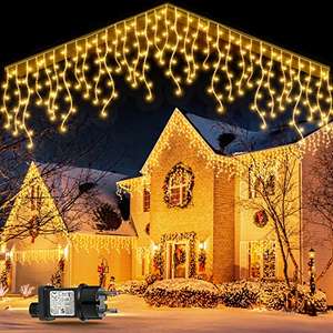 GYLEFY Guirnaldas Luces Exterior 10M 400 LED Cortina de Luces Navidad Exterior con 8 Modos Impermeable Guirnalda Luces de Cascada