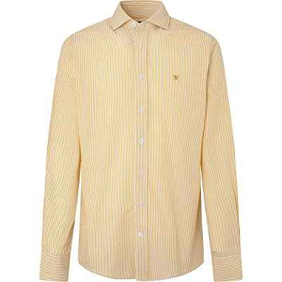 Hackett London Essential Bengal Str Camiseta, Blanco/Mostaza, L para Hombre