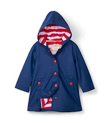 Hatley Splash Chaqueta Impermeable, Azul Marino y Rojo, 3 Años para Niñas