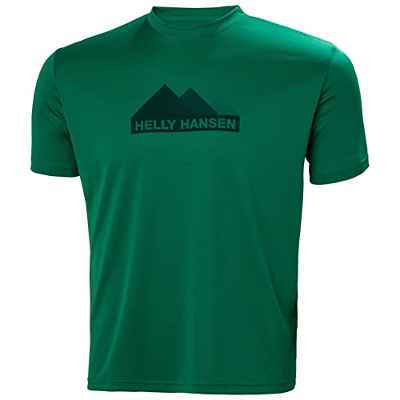 Helly Hansen Hh Tech Graphic T-shirt, Camisa Hombre, Verde (Green), XL