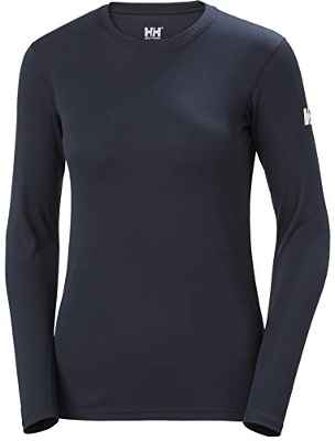 Helly Hansen W HH Tech Crew LS Camiseta Tecnica, Mujer, Navy, XS