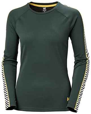 Helly Hansen W Lifa Active Stripe Crew, Camisa Mujer, Verde (Green), XL