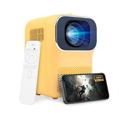 Heyup Boxe Minions Proyectore,Mini proyector cinematográfico portátil 1080P para Dormitorio con WiFi y Bluetooth,Videoproyector Compatible con iOS Android Phone HDMI USB PS4 Xbox y Mando a Distancia