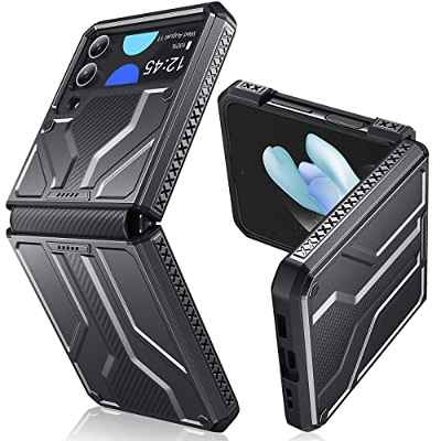 HJCMikee Funda de teléfono de diseño para Samsung Galaxy Z Flip 4 5G (2022), estilo armadura pesada, protección de bisagra todo incluido, funda para smartphone