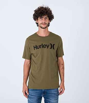 Hurley Evd Oao Solid, Camiseta Hombre, Olive, L