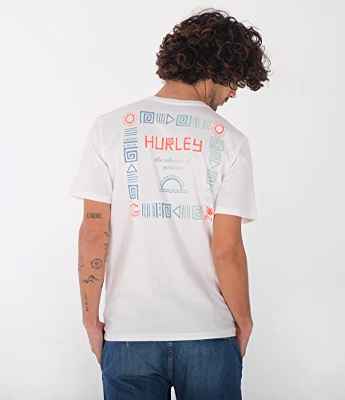 Hurley Evd Wash Otherside Tee, T Shirt Hombre, Blanco, M