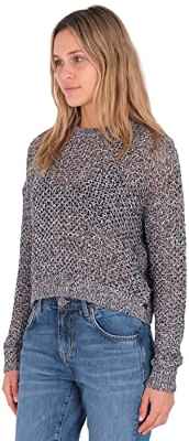 Hurley Twisted Open Knit Sweater Sudadera, Heather Grey, M Mujer