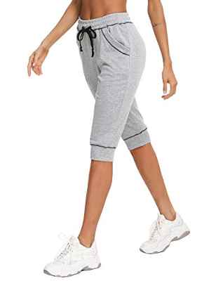 iClosam Pantalones Deportivos Mujer 3/4 PantalóN Chandal AlgodóN Casuals Sweatpants para Yoga Running Fitness