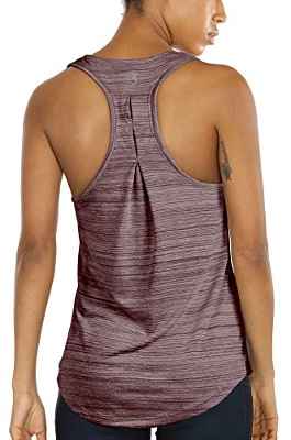 icyzone Camiseta sin Mangas de Yoga para Mujer Chaleco Deportivo (S, Borgoña)