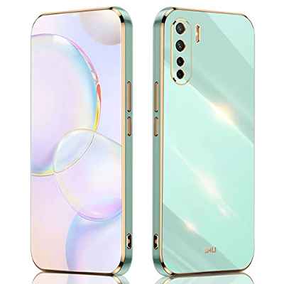 ILING Funda para OPPO A91 Case, Silicona Coloreada, Protege la Camara, Estuche Ultrafino Anti-caída para Niña (Verde)