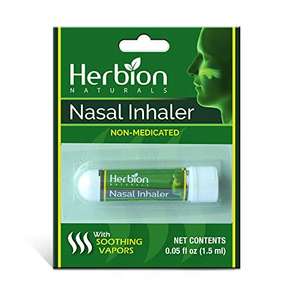 Inhalador Nasal para los síntomas del resfriado Herbion Naturals Nasal Inhaler, Clears Nasal Passages, Menthol, Eucalyptus Oil, (1.5ml)