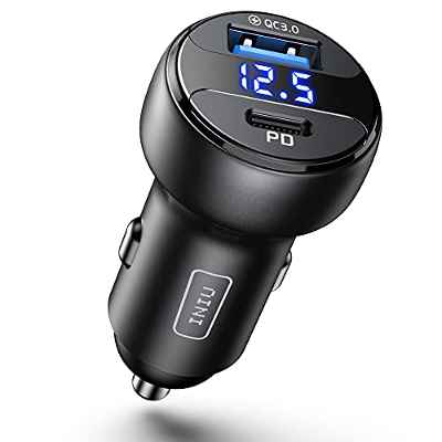 INIU Cargador de coche, 66W 6A carga rapida con 2 puertos USB C USB A PD & QC Cargador de automóvil rápido para iPhone 13 12 11 Pro Max Mini XR 8 Samsung S21 Note Pixel iPad AirPods Switch MacBook.