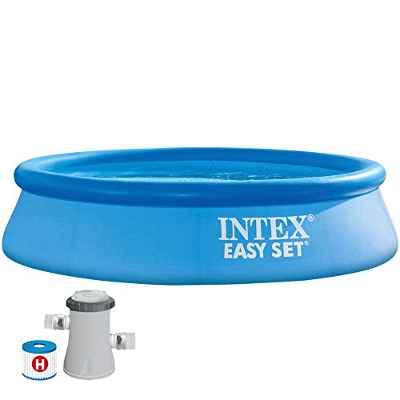 Intex 28118NP - Piscina hinchable INTEX, Ø305x61 cm, 3.077 litros, Piscina redonda, Con depuradora cartucho, 1.250 litros/hora, filtro cartucho tipo H, Para 3 personas