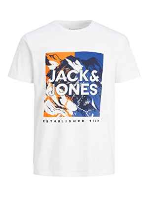 Jack & Jones Jcobooster tee SS Crew Neck July 2022 Camiseta, Blanco, M para Hombre