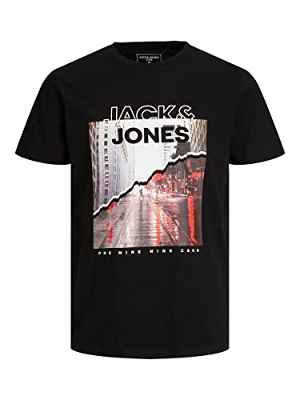 Jack & Jones Jcobooster tee SS Crew Neck July 2022 Camiseta, Negro, XXL para Hombre