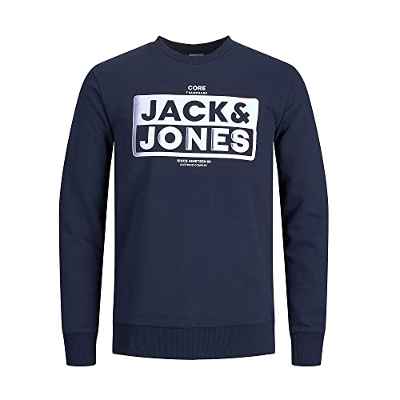Jack & Jones Jcokim Sweat Crew Neck Fst-Sudadera, Azul Marino, XL para Hombre