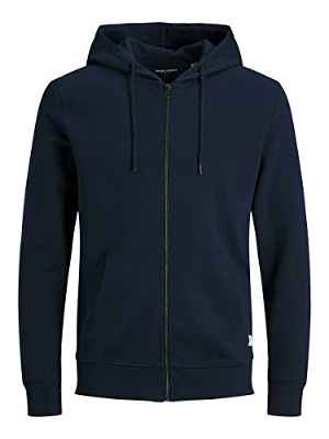 Jack & Jones Jjebasic Noos-Sudadera con Capucha y Cremallera Cardigan Jersey, Navy Blazer, L para Hombre