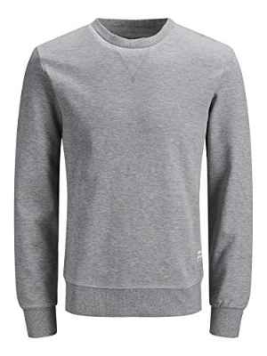 Jack & Jones Jjebasic Noos-Sudadera con Cuello Redondo, Gris Claro, S para Hombre