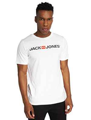 Jack & Jones Jjecorp Logo tee S Crew Neck Noos PS Camiseta, Blanco, 4XL para Hombre